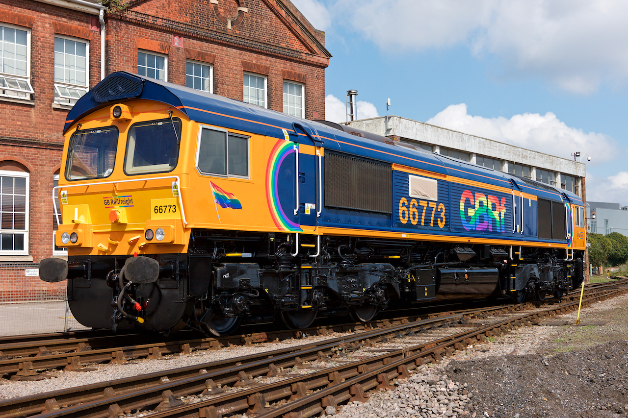 GB Railfreight Unveil New Brighton Pride Rainbow Locomotive