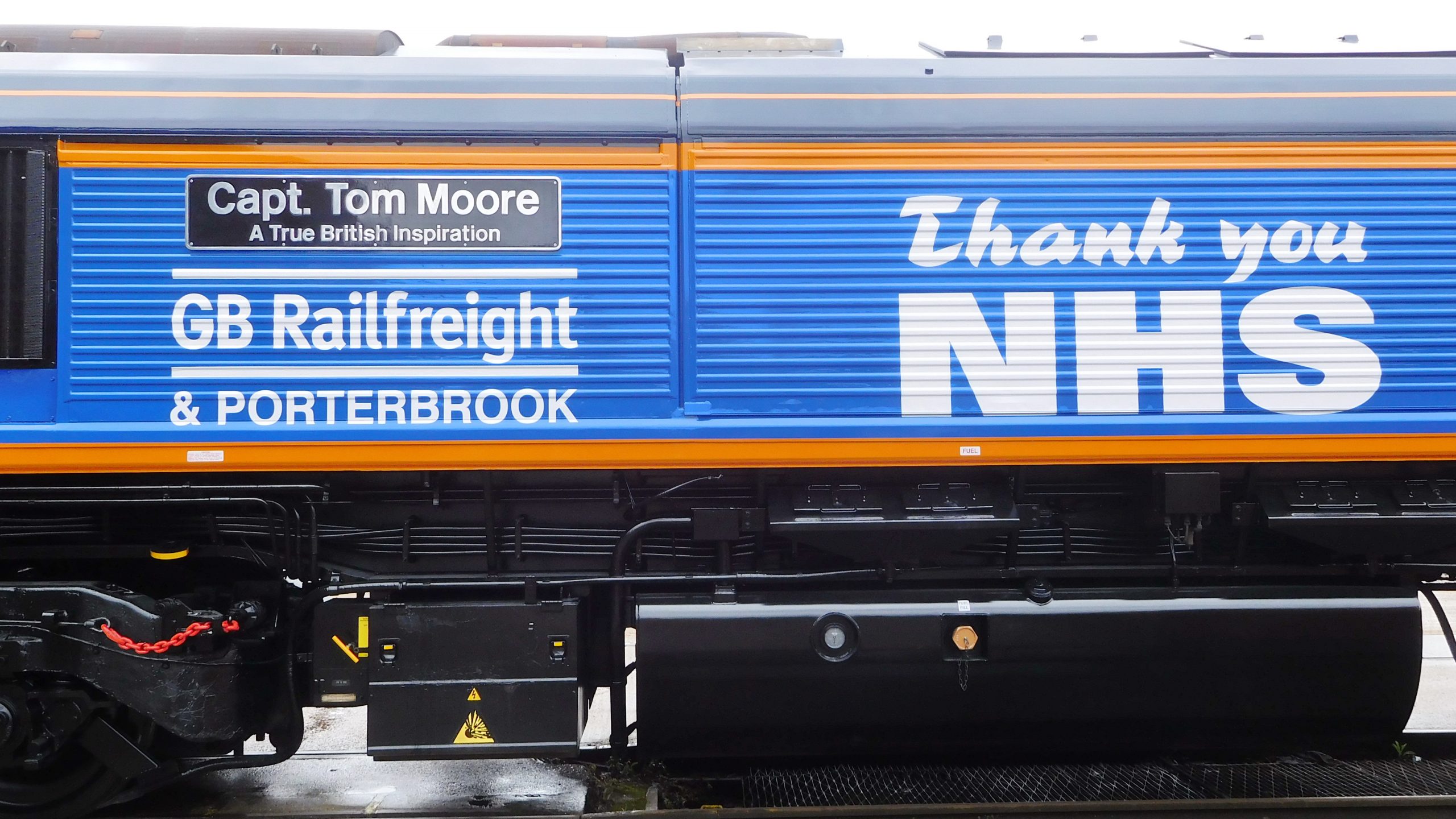GB Railfreight thanks Capt. Tom Moore for his NHS fundraising with loco naming